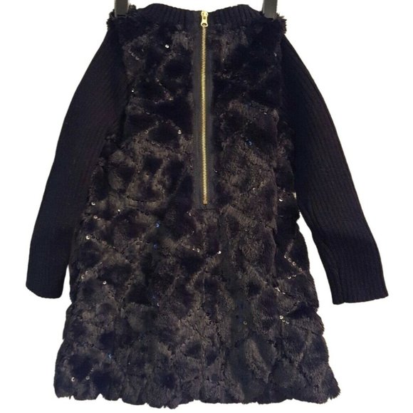 NWT FABULOUS FURS Girl's Faux Fur Sequin Dress XXS (2-3 Year Old) Black #16894 - Picture 2 of 4
